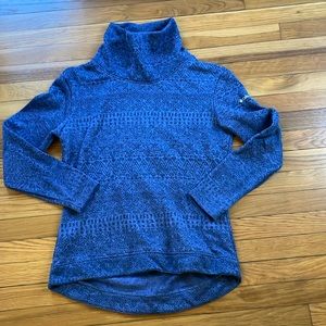 Blue Patterned Cowl Neck Sweatshirt